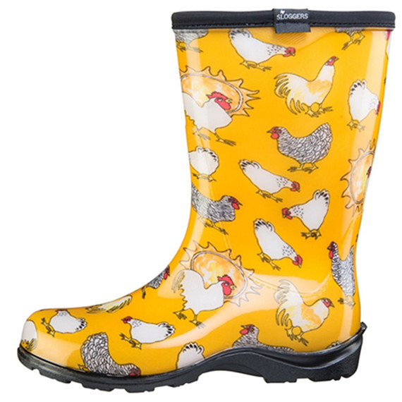 Sloggers Women's Rain and Garden Boots - Chicken Daffodil Yellow