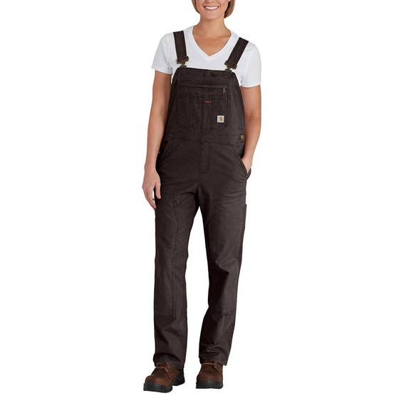 Carhartt Double Front Dark Brown Women's Bib Overall