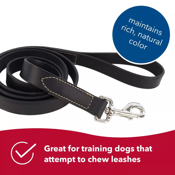 Coastal Pet Circle T Oak Tanned Leather Dog Leash - Black