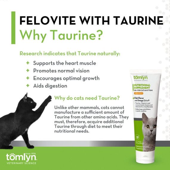 Tomlyn Felovite Ii W/ Taurine Nutritional Supplement Fish-flavored Gel For Cats - 2.5 Oz