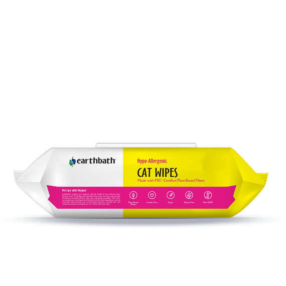 Earthbath Hypo-allergenic Fragrance-free Cat Wipes - 100 ct