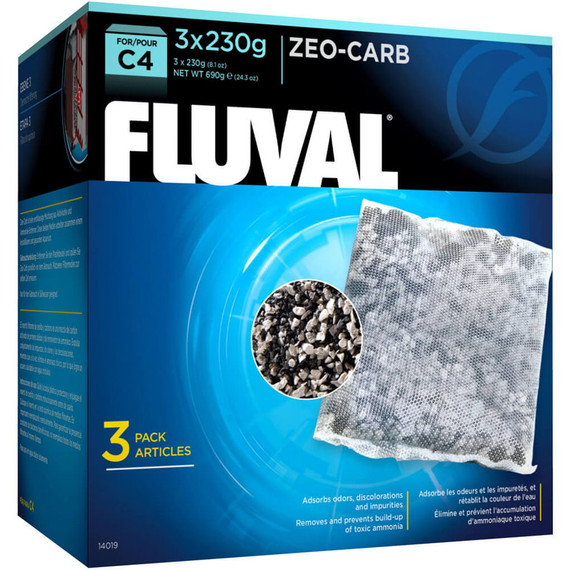Fluval C4 Zeo-carb Filter - 3 Pk