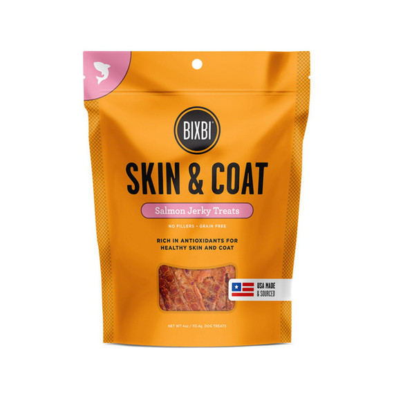 Bixbi Skin & Coat Salmon Jerky Dog Treat - 4 oz