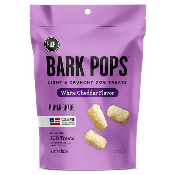 Bixbi Bark Pops White Cheddar Flavor Light & Crunchy Dog Treat - 4 oz