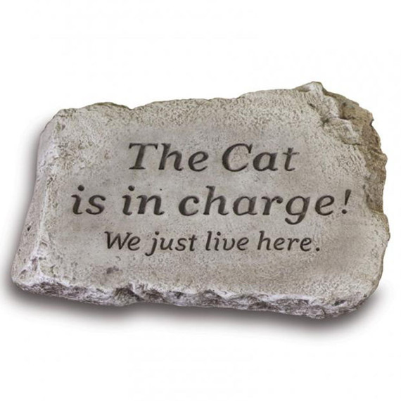 Massarelli's The Cat Is In Charge Garden Stone - 10"