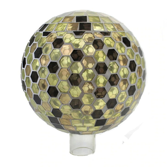 Evergreen Enterprises Mosaic Glass Honeycomb Gazing Ball - 10"