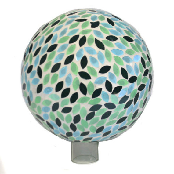 Evergreen Enterprises Mosaic Glass Green Petals Gazing Ball - 11"