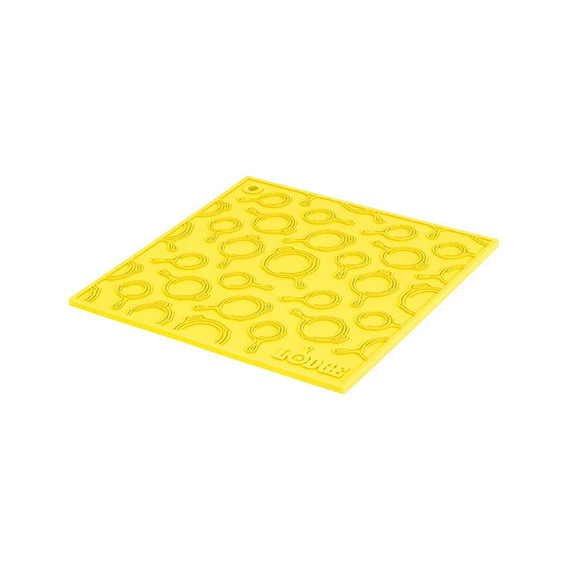 Lodge Square Silicone Trivet with Skillet Pattern - Yellow - 7"