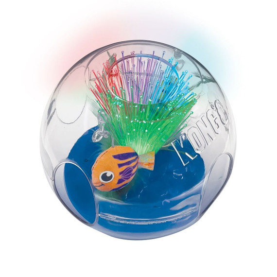 Kong Bat-a-bout Glow Aquarium Cat Toy - 6" X 6"