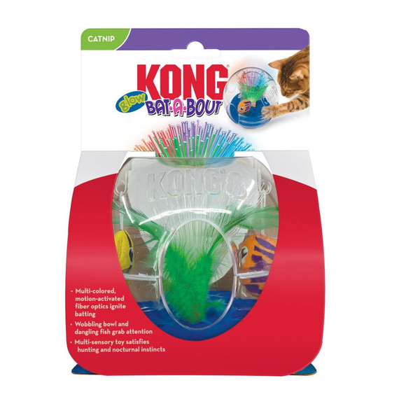 Kong Bat-a-bout Glow Aquarium Cat Toy - 6" X 6"