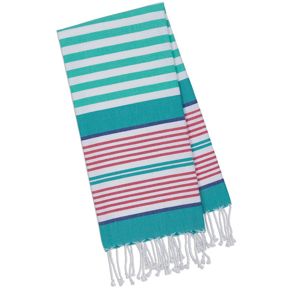Design Imports Aqua Stripes Fouta Towel - Small