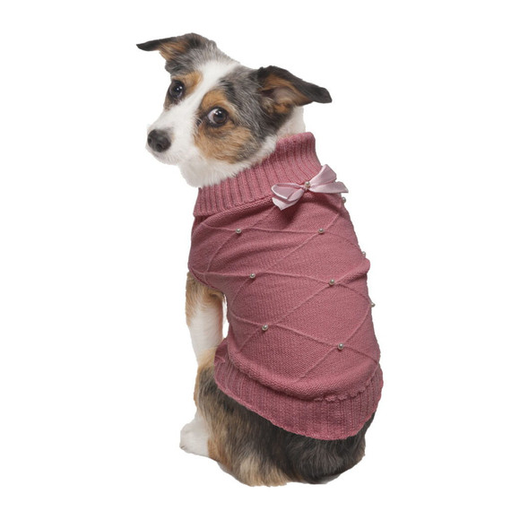 Fashion Pet Flirty Pearl Sweater - Pink - X-small