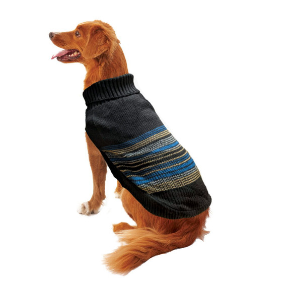 Fashion Pet Cool Stripes Sweater - Gray - X-Small