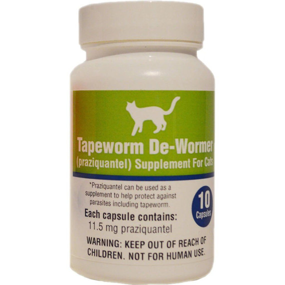 Durvet Tapeworm De-wormer Capsule For Cats - 10 Ct
