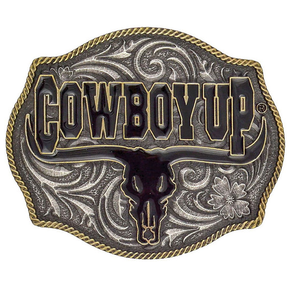 Montana Silversmiths Cowboy Up Bull Buckle