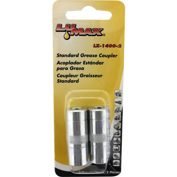 Lumax 1/8" Npt Standard Grease Coupler - 2 Pcs