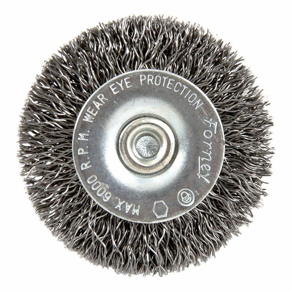 Forney Coarse Crimped Wire Wheel With 1/4" Hex Shank - 2" X .012"
