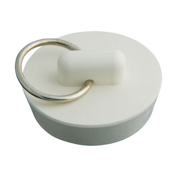 Master Plumber Rubber Sink Stopper With Metal Ring - White