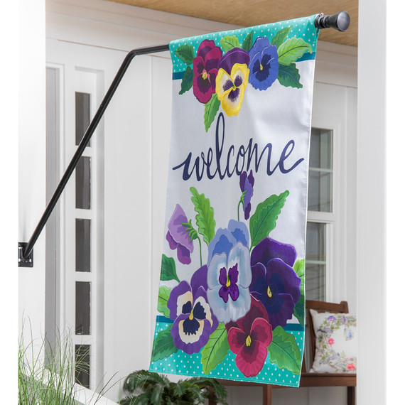 Evergreen Enterprises Pansy Garden Burlap House Flag