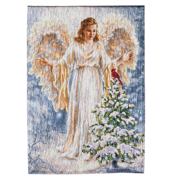 Evergreen Enterprises Woodland Angel Glisten Garden Flag