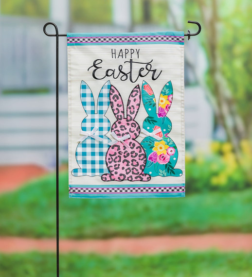 Evergreen Enterprises Bright Bunnies Applique Garden Flag - 1/4"