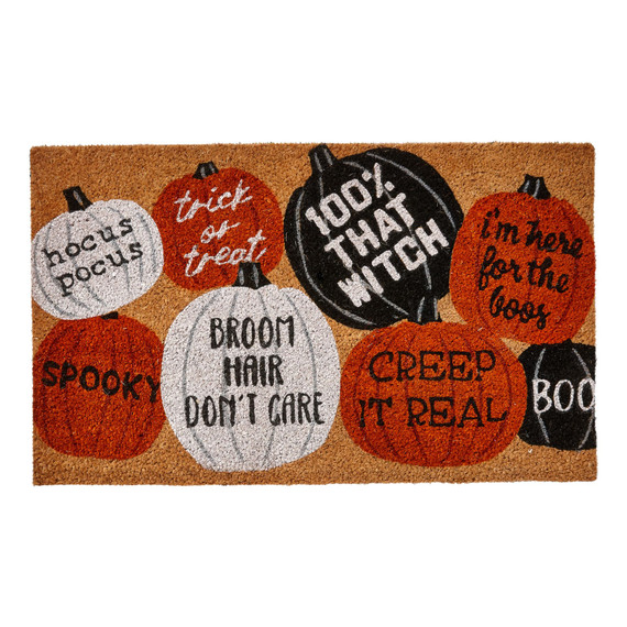 Tag Trick or Treat Pumpkins Rubber Backed Mat - 30" X 17"