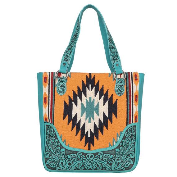 Montana West Aztec Tapestry Tooled Concealed Carry Oversized Tote Bag