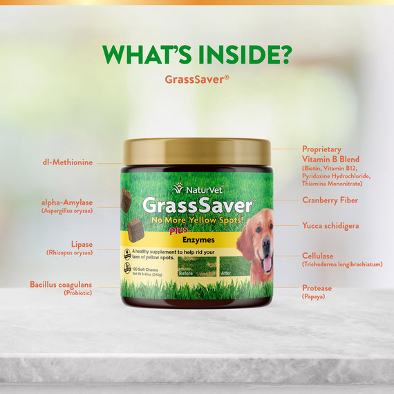 Naturvet Grasssaver Soft Chews for Dogs - 120 ct