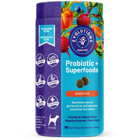 Naturvet Evolutions Probiotic Superfoods Soft Chews - 90 ct