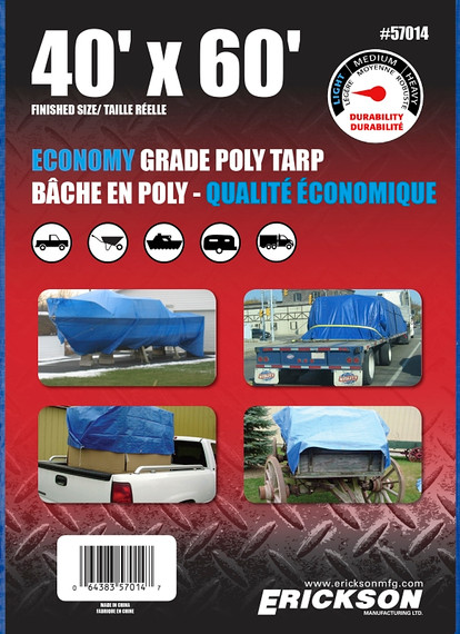 ERICKSON Economy Grade 40'X60' BLUE TARP