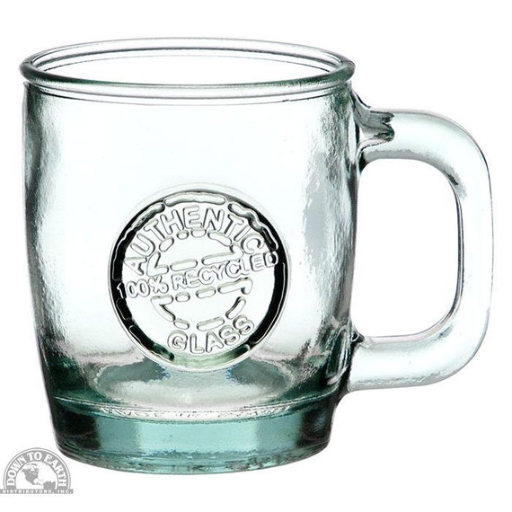 Down to Earth Recycled Handmade Glass Mug - Clear Green - 10 oz
