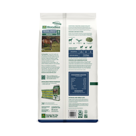 Standlee Certified Timothy Grass Pellets - 40lb