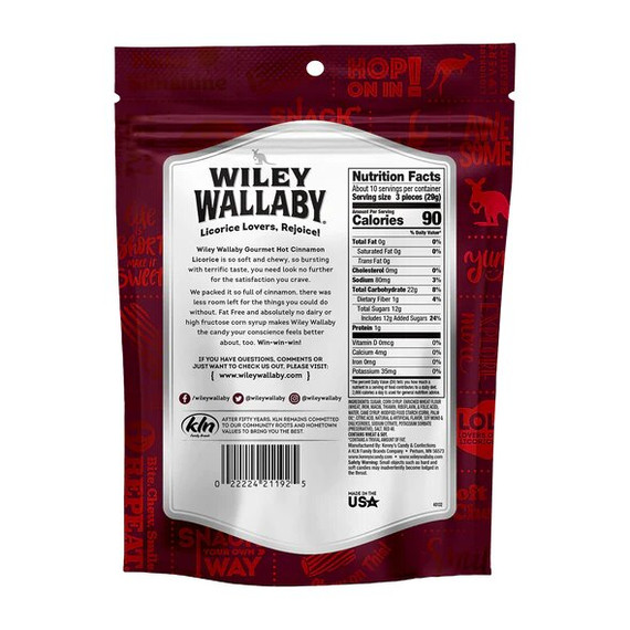 Wiley-Wallaby Hot Cinnamon Licorice - 10 oz