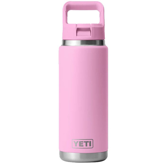 Yeti Rambler Water Bottle with Straw Cap - 26 oz - Power Pink