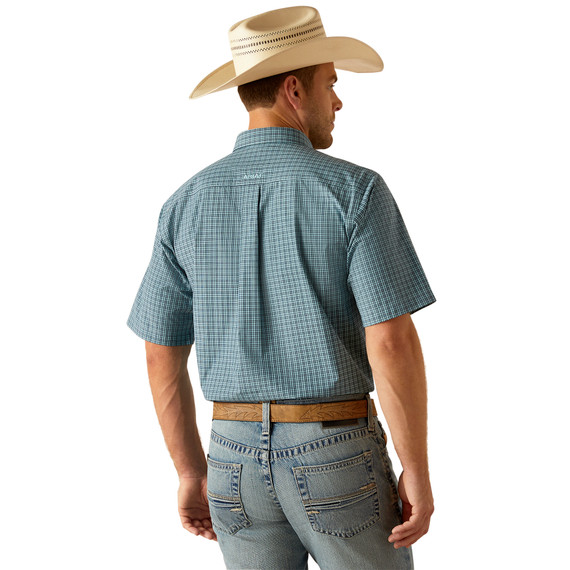 Ariat Run This Town Pro Series Men's Classic Fit Kameron Short Sleeve Shirt - Aqua