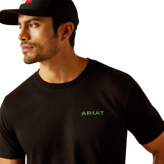 Ariat Men's Wooden Badges Short Sleeve Graphic Tee Shirt - Black