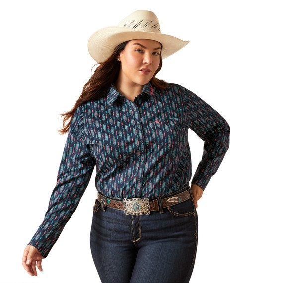 Ariat Women's Team Kirby Stretch Long Sleeve Shirt - Backwoods Ikat