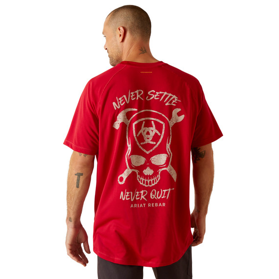 Ariat Rebar Heat Fighter Men's Jolly Wrencher Short Sleeve T-Shirt - Jester Red