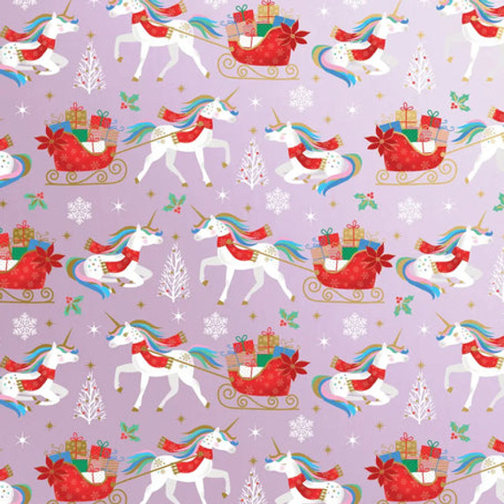 Jillson & Roberts Holiday Unicorn XJ Roll - 10' X 30"