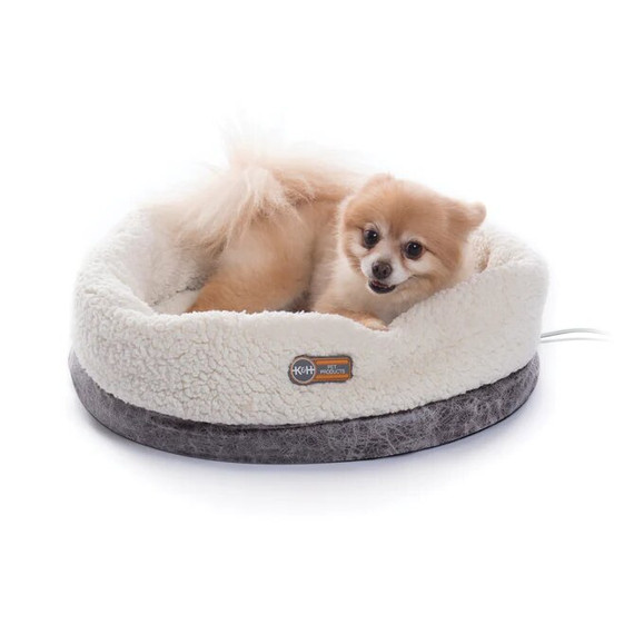 K&H Thermo Snuggle Cup Heated Cat Bed - Bomber Gray