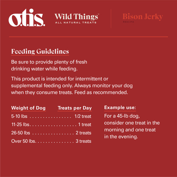 Otis Wild Things Bison Jerky Dog Treats - 4 oz