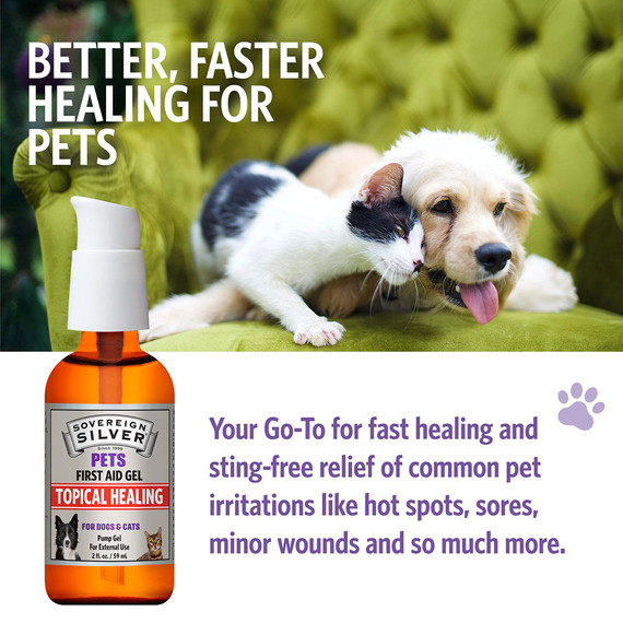 Sovereign Silver Pets First Aid Pump Gel for Dogs & Cats - 2 oz