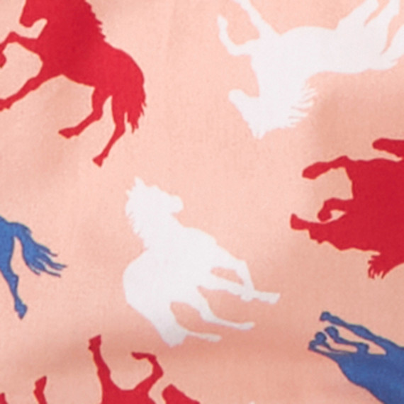 Wrangler Baby Girl's Western Horse Snap Long Sleeve Bodysuit - Pink Multi