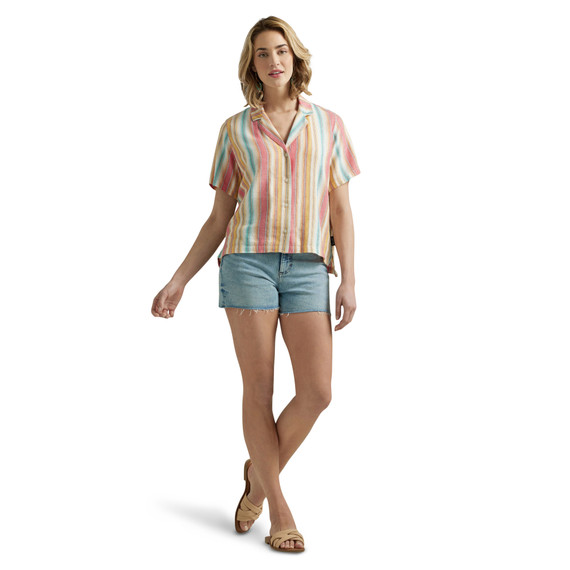 Wrangler Retro Women's Americana Short Sleeve Camp Shirt - Multi