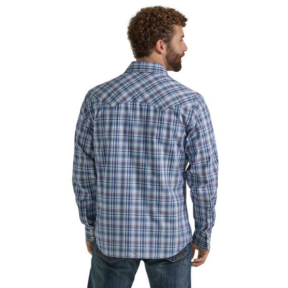 Wrangler Retro Men's Modern Fit Long Sleeve Shirt - Blue