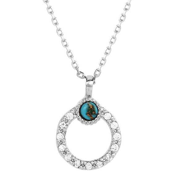 Montana Silversmiths Women's Turquoise Tranquility Crystal Necklace - Silver