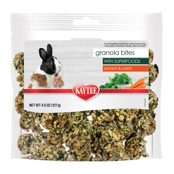 Kaytee Granola Bites with Superfoods Spinach and Carrot - 4.5 oz