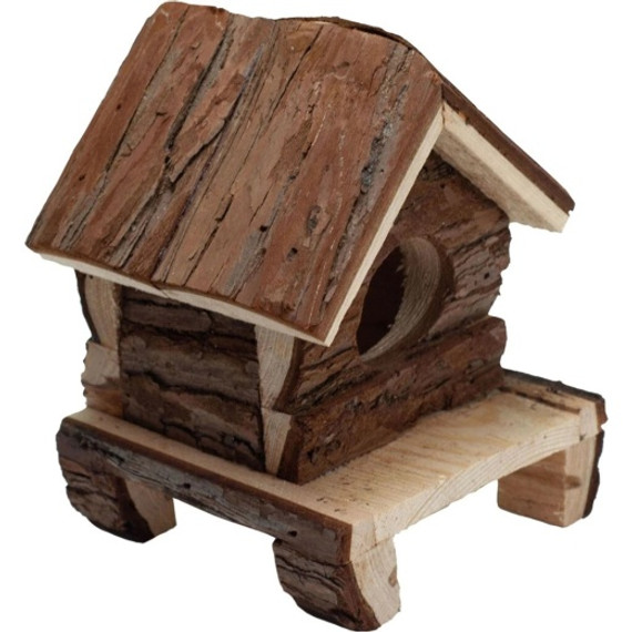 A&E Cages Nibbles Deluxe Log Cabin - Brown - 7-1/2" X 6" X 8"