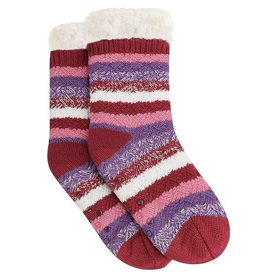 Snoozies Women's Holiday Cheer Sherpa Socks - Burgundy