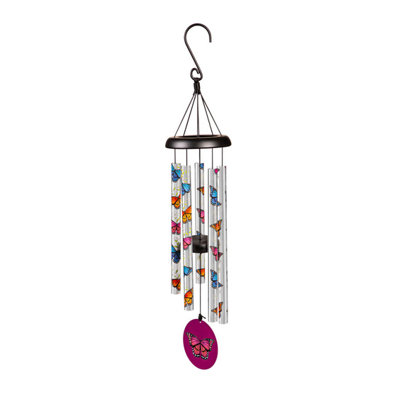 Evergreen Enterprises Butterfly Printed Hand Tuned Wind Chime - 27"